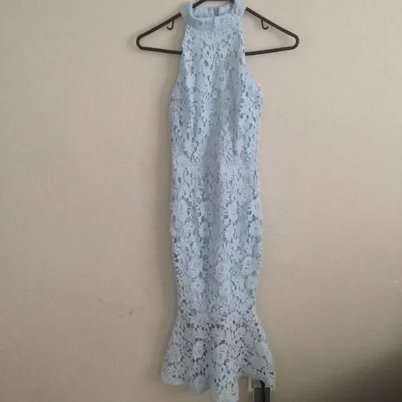 Quiz | Dresses | Quiz Light Blue Lace Mermaid Prom Formal Dress | Poshmark